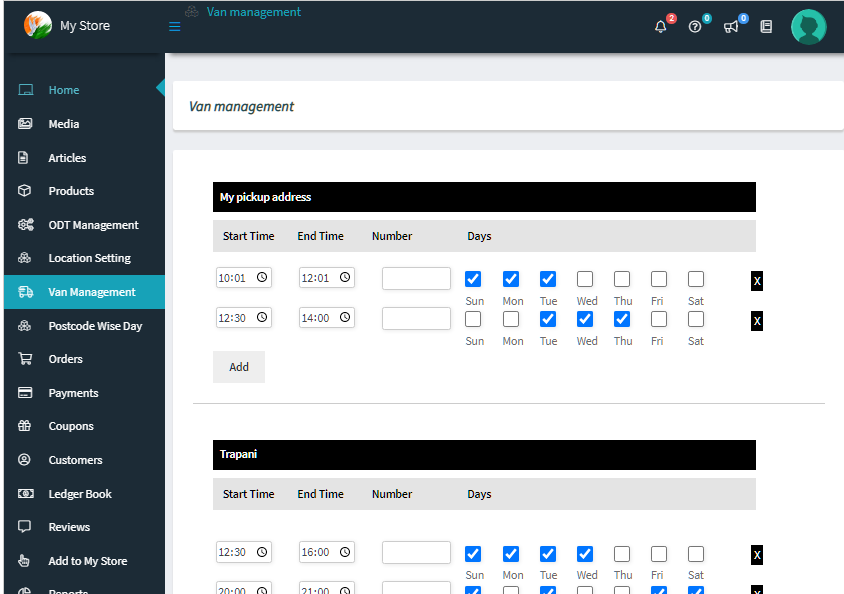 WooODT for WCFM - vendor specific delivery pickup custom time slot WooODT settings