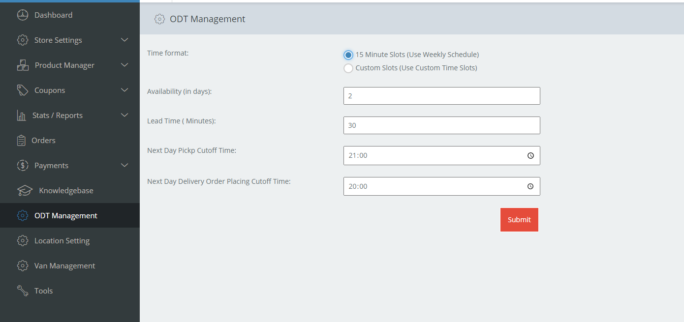 Cutoff time settings in WooODT Extended for MultiVendorX formerly known as WC Marketplace